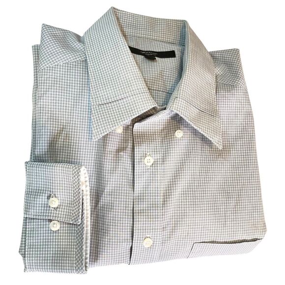 G2000 Men Size 16 33 Plaid Shirt Regular Fit Long Sleeve Button Up NWOT Gray - Picture 1 of 13
